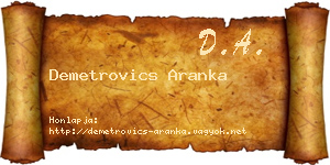 Demetrovics Aranka névjegykártya